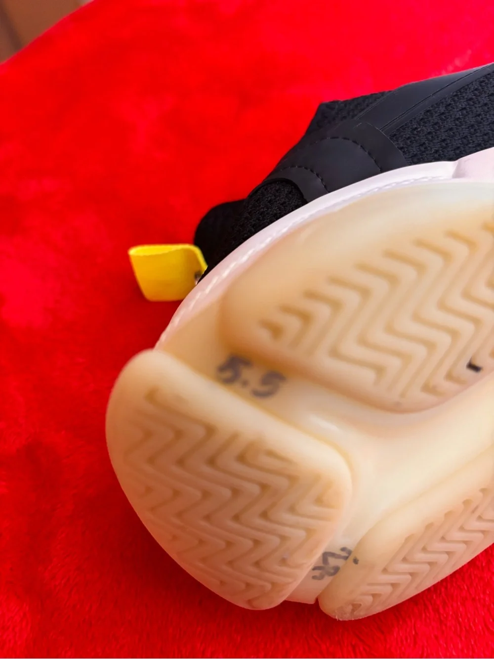 Steve Madden Kids Black Sneakers with White Soles and Yellow Heel Tab